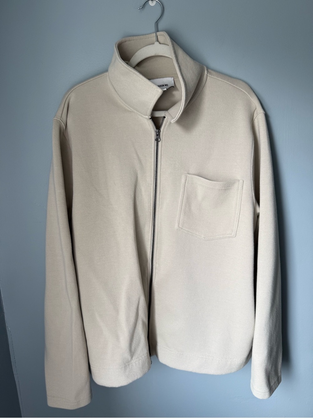 Jason Wu Cream Knit Full Zip Sweatshirt Jacket XL